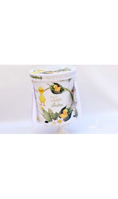 Trusou botez cu ratuste, narcise si flori de margaritar Mac Mac 30
